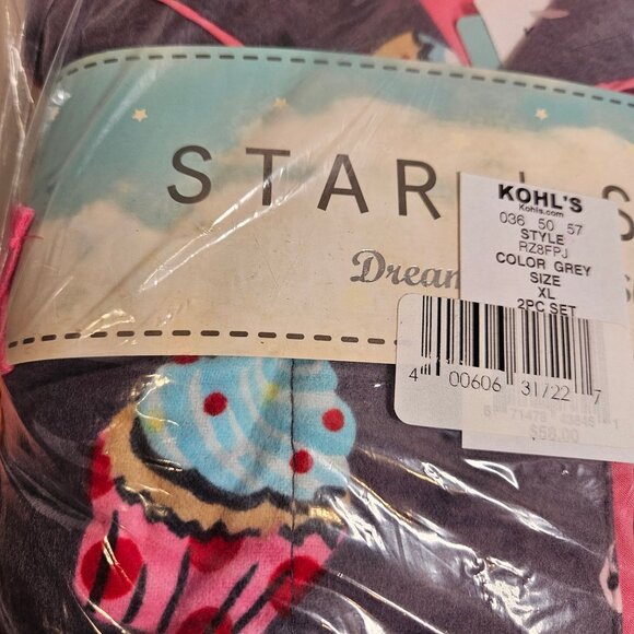 NWT Star+Skye Womens XL Cupcake snowman ginger breadman Print Flannel Pajama Set - Picture 3 of 8